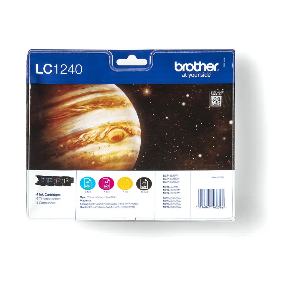 LC1240 VALUE PACK BK/C/M/Y 600p EACH BROTHER LC1240VALBP