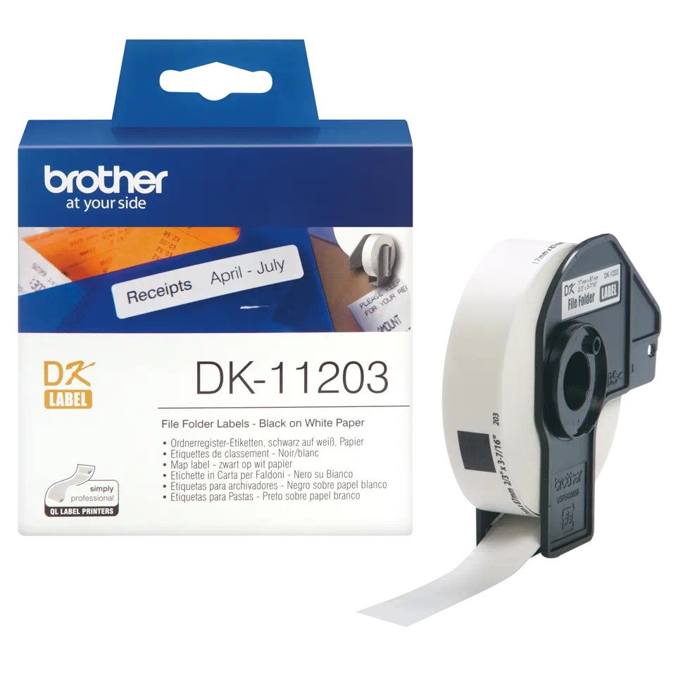 DK11203 (S) BROTHER File folder labels 300/Roll (17mm x 87mm) DK11203 (S) BROTHER File folder labels 300/Roll (17mm x 87mm)