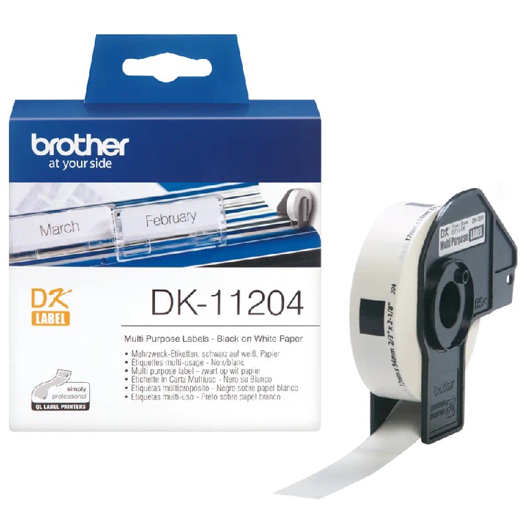 DK11204 BROTHER Multi purpose labels 400/Roll (17mm x 54mm) DK11204 BROTHER Multi purpose labels 400/Roll (17mm x 54mm)
