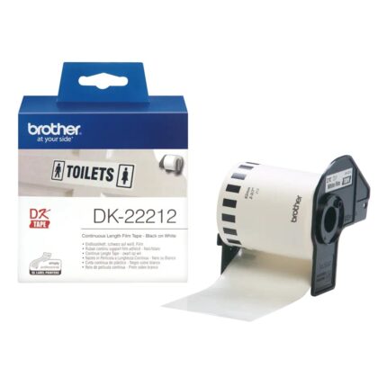 DK22212 (S) BROTHER White Continuous Length Film Tape (62mm x 15.24m)