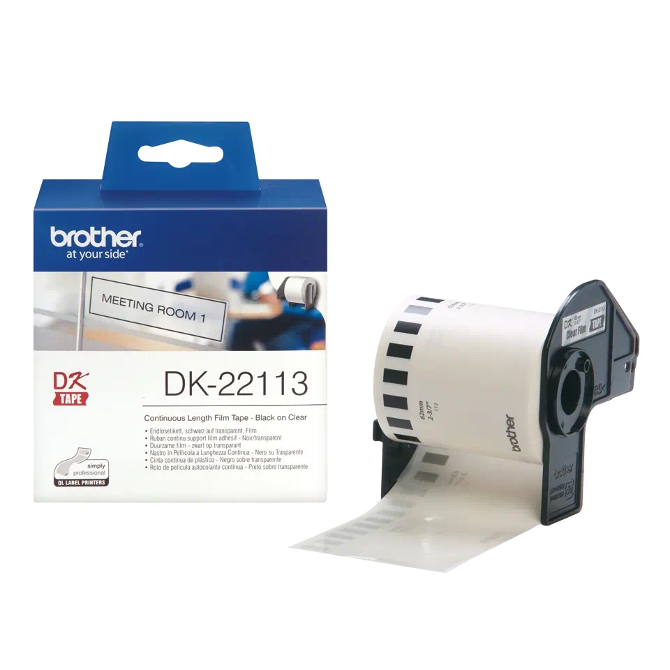 DK22113(S) BROTHER Continuous Clear Film Tape (62mm x 15.24m)
