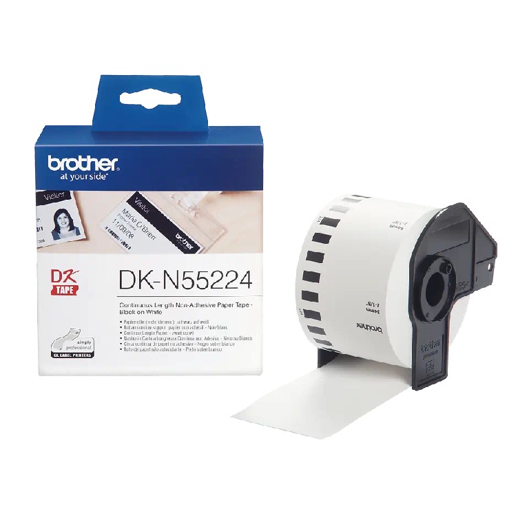DKN55224 BROTHER White Continuous Length NON ADHESIVE PAPER (54mm x 30.48m)
