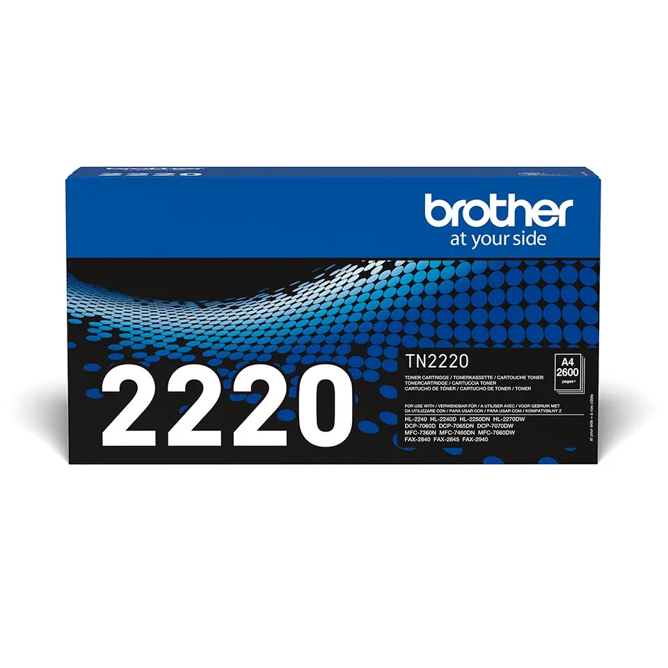 TN2220 BROTHER BLACK TONER 2600P HL2240/50/70-FAX2840/45/2940-MFC7360/7460/7860
