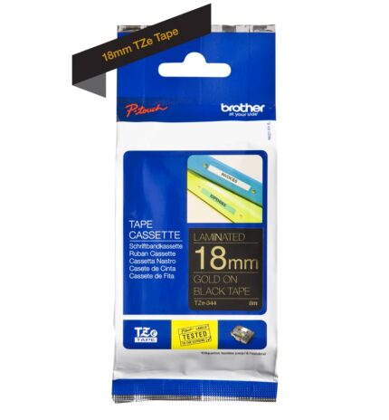 TZe344(D) 18mm Gold on Black tape