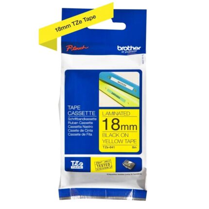 TZe641 18mm BLACK ON YELLOW 8m BROTHER P-TOUCH TAPE