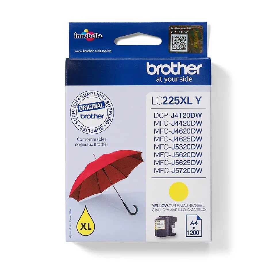 LC225XLY BROTHER YELLOW INK MFCJ 4420/4520/4620/4720 & MFCJ 5320 / 5620 / 5720