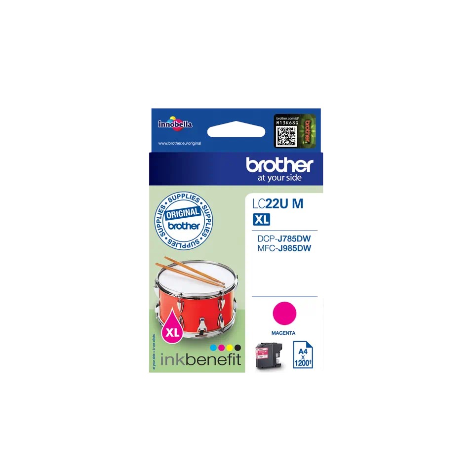 LC22UM BROTHER MAGENTA INK 1200P FOR DCP785DW/MFCJ985DW
