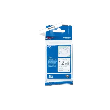 TZER231 12mm Black/White ribbon tape