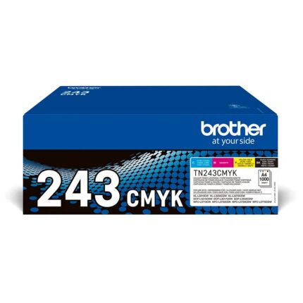 TN243CMYK BROTHER VALUE PACK 1000P HLL3210/L3230/L3270/DCPL3510/L3550/MFCL3730/L3750/L3770