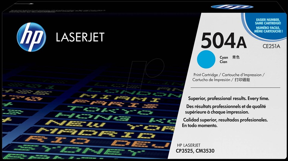 CE251A(D) HP504A HP CYAN TONER LJ CM3530 mfp/CP3525n/CP3525x/CP3525dn/CM3530f CE251A(D) HP504A HP CYAN TONER LJ CM3530 mfp/CP3525n/CP3525x/CP3525dn/CM3530f