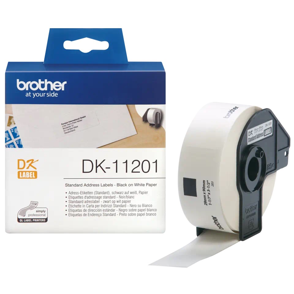 DK11201 BROTHER Standard address labels 400/Roll (29mm x 90mm)