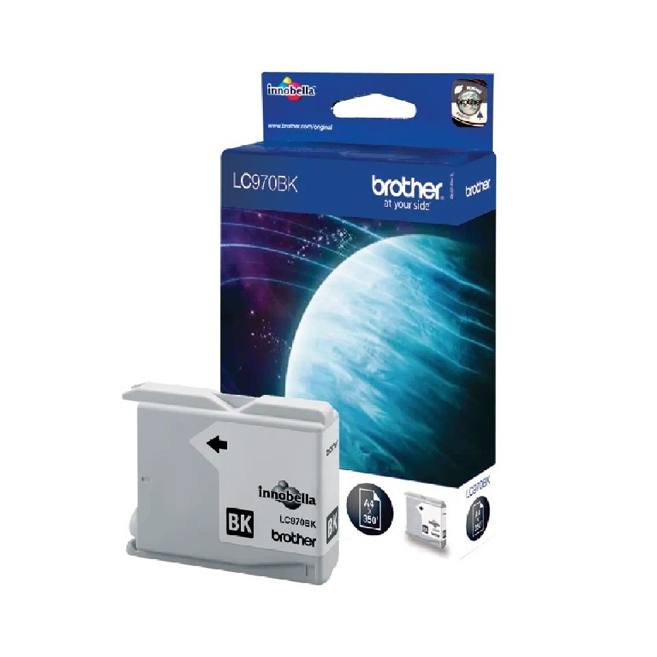 LC970BK BROTHER BLACK INK 350P DCP135/150/153/157-MFC235/260