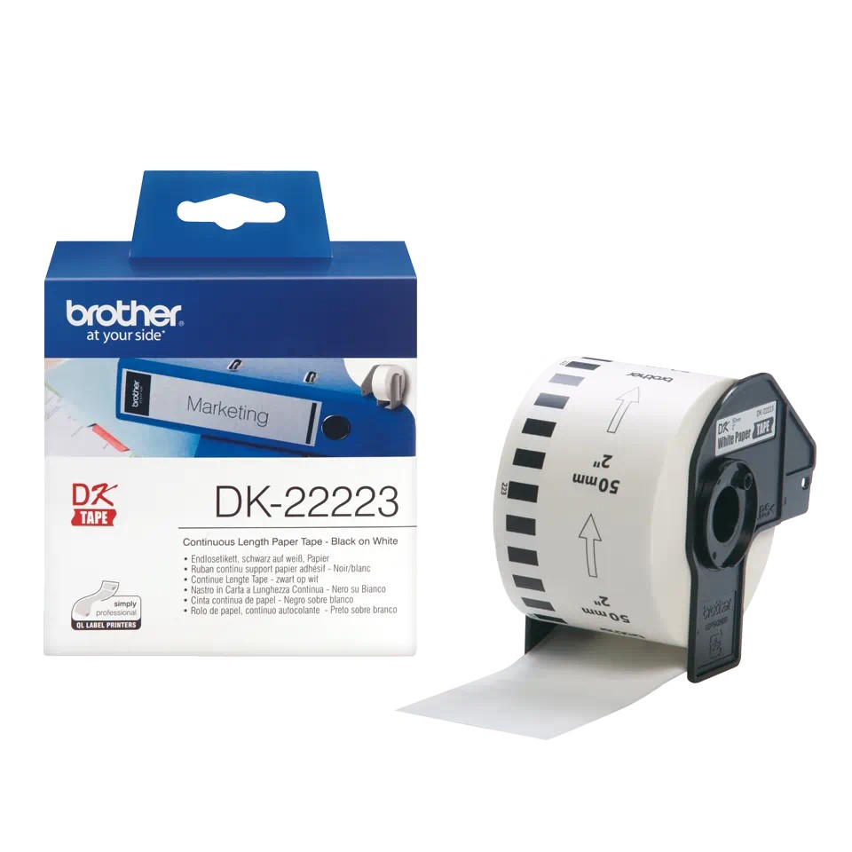 DK22223 BROTHER White Continuous Paper Tape (50mm x 30.48m) DK22223 BROTHER White Continuous Paper Tape (50mm x 30.48m)