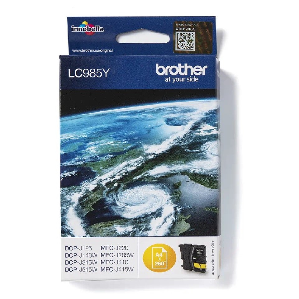 LC985Y BROTHER YELLOW INK 260P DCPJ125/140/315/515-MFCJ220/265/410/415