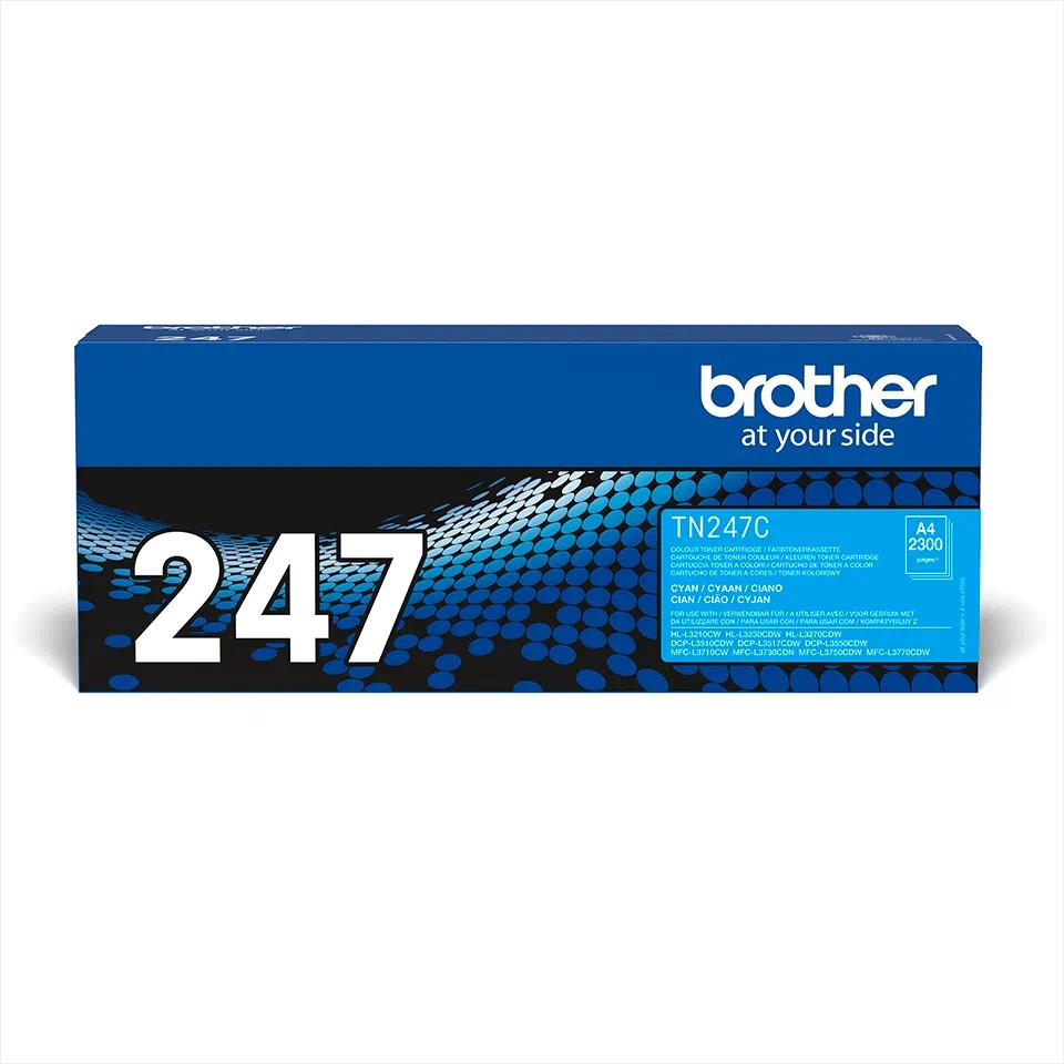 TN247C BROTHER CYAN TONER 2300P HLL3210/L3230/L3270/DCPL3510/L3550/MFCL3730/L3750/L3770