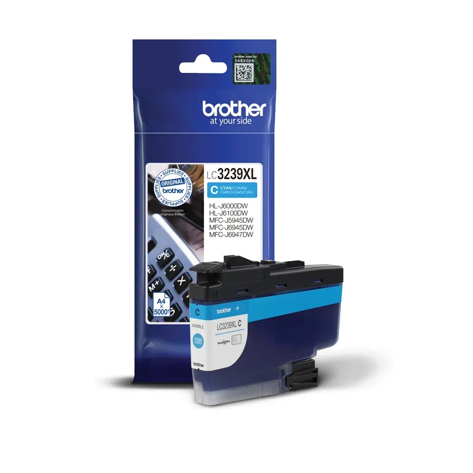 LC3239XLC INK CARTRIDGE CYAN 5000P MFCJ5945/MFCJ6945/MFCJ6947/HLLJ6000/HLLJ6100